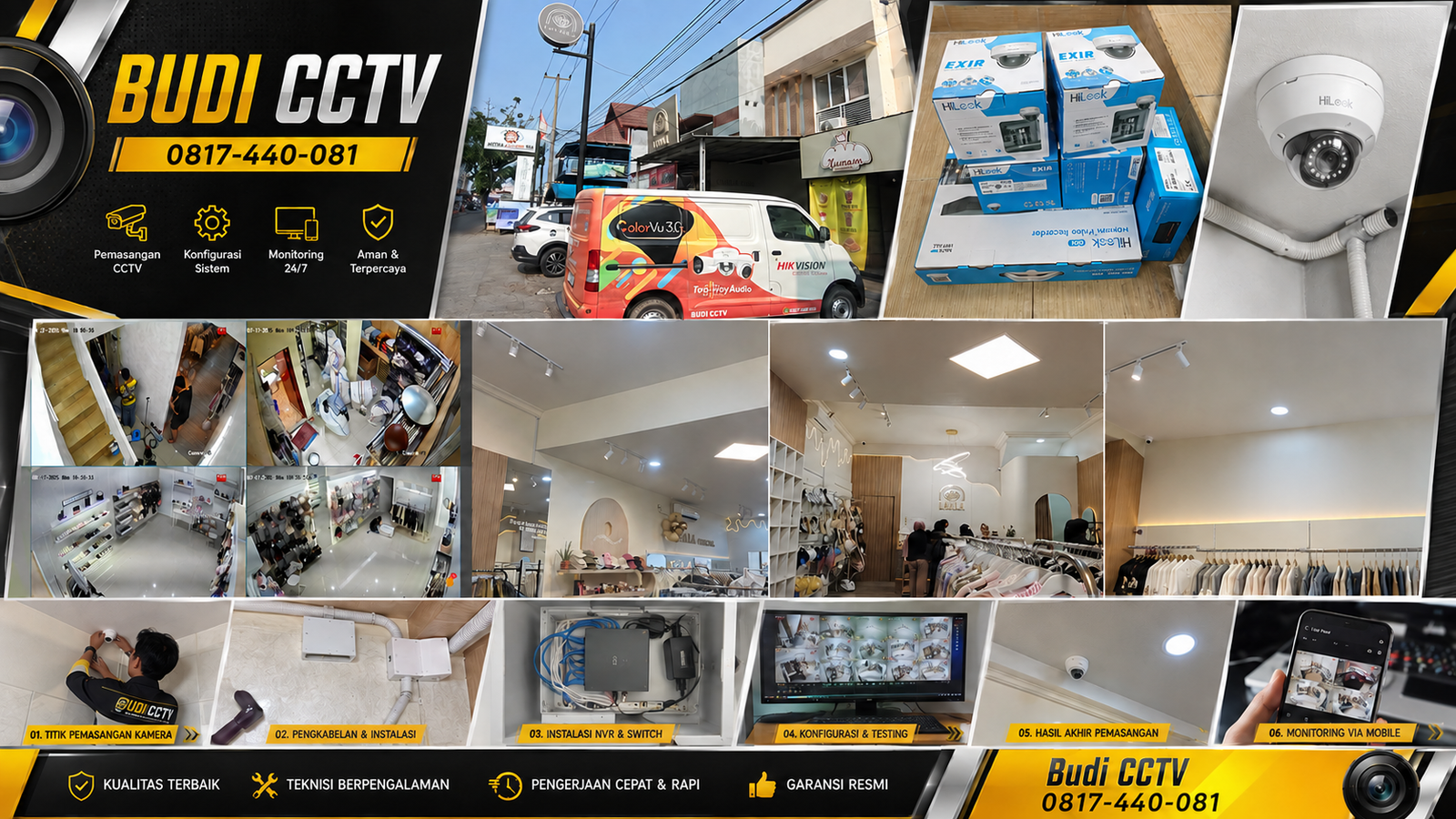 Pasang CCTV HiLook IP Camera Ketenangan Pemilik Usaha Brebes
