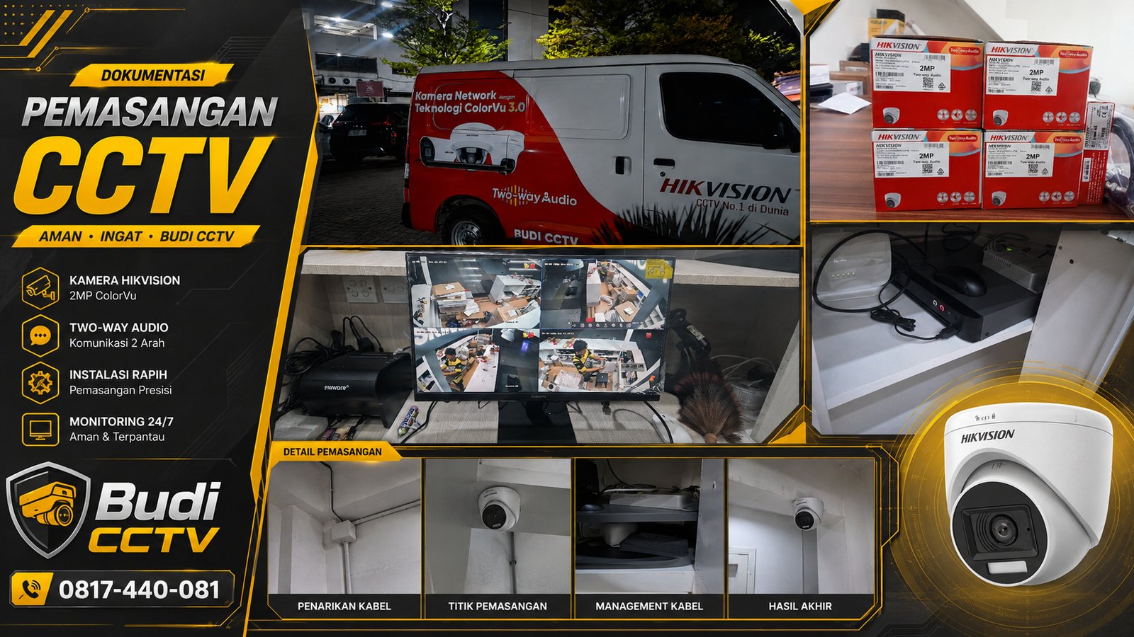 Pemasangan CCTV Hikvision di Gudang Brebes, Bergaransi dan Bantuan Teknis