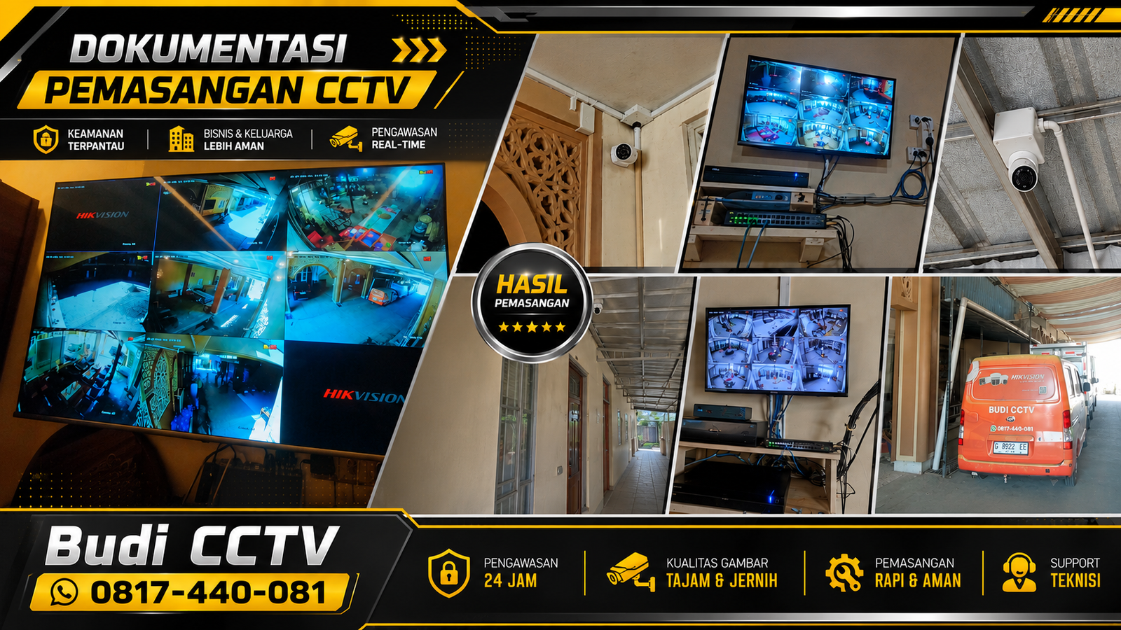 Instalasi CCTV Hikvision Kontrol Operasional Pesantren Tegal